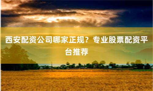 西安配资公司哪家正规？专业股票配资平台推荐